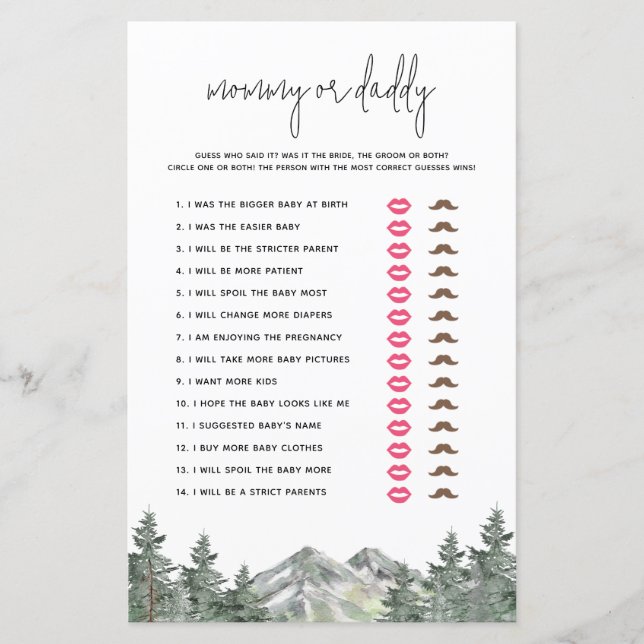 Woodland Baby shower Devine Qui A Dit Que C'Était  (Devant)