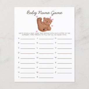 Woodland Bear Girl Baby Nom Douche Jeu