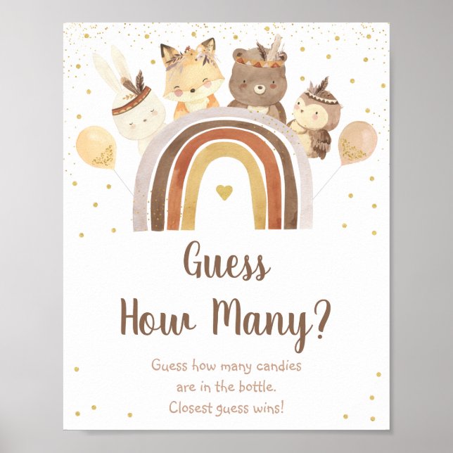 Woodland Boho Rainbow Devine Combien De Poster De  (Devant)