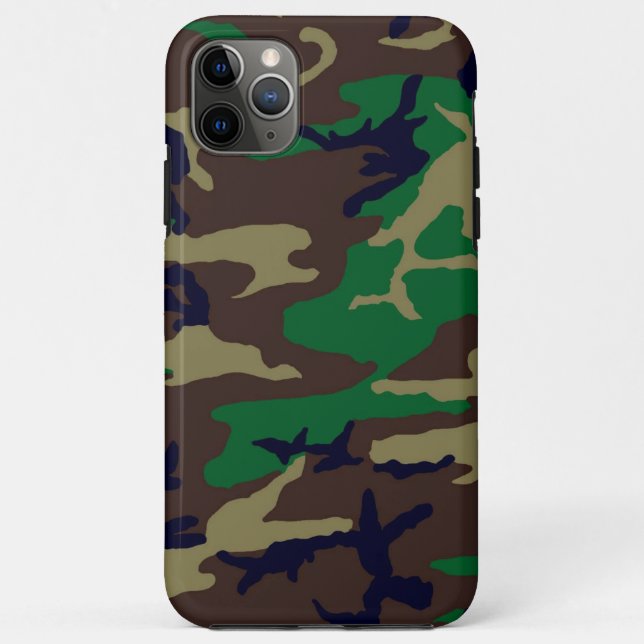 Woodland Camouflage Apple iPhone 11 Pro Max Coque (Dos)