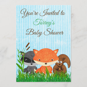 Woodland Créatures Baby shower Invitation