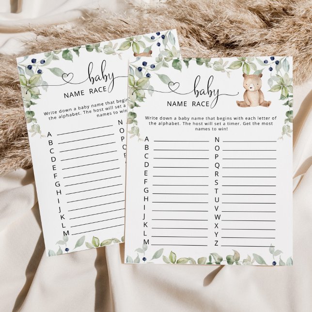 Woodland eucalyptus ours baby name jeu (Créateur téléchargé)