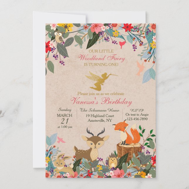 Woodland Fairy Simple Invitation (Devant)