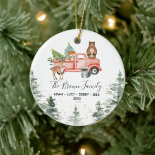 Woodland Famille Maison de Noël Ornement Cadeau