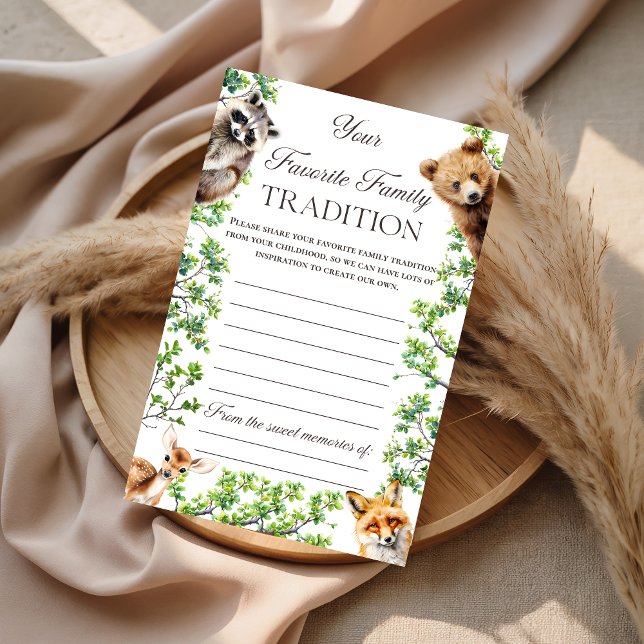 Woodland Family Tradition Baby Shower Advice (Créateur téléchargé)