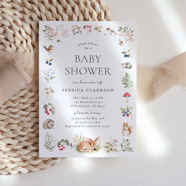 Woodland Forest Animals Baby Shower Invitation (Créateur téléchargé)