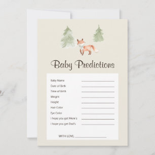 Woodland Fox Baby shower Baby Predictions Jeu