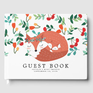 Woodland Fox Baby shower Livre d'invité