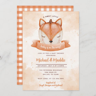 Woodland Fox Citrouille Baby shower Invitation d'i