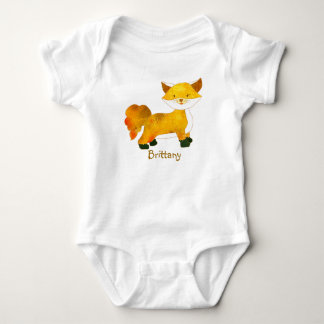 Woodland Fox + Nom personnalisable Baby T-shirts