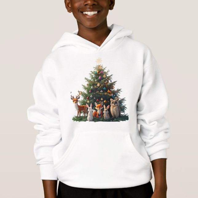Woodland Friends Christmas Tree Kids Pullover (Devant)