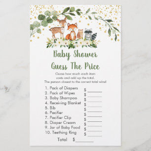 Woodland Greenery Devine Le Jeu Baby shower Prix