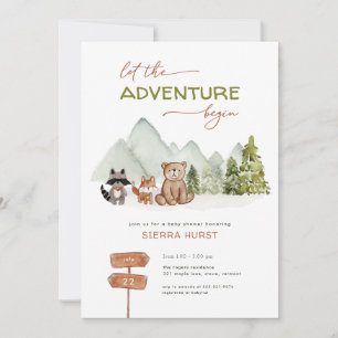Woodland Nature Adventure Baby shower Invitation