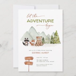 Woodland Nature Adventure Baby shower Invitation