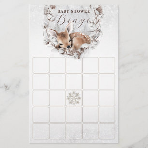 Woodland Oh Deer Hiver Baby shower Bingo Jeu