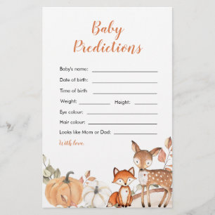 Woodland Oh garçon Citrouille prédiction de bébé