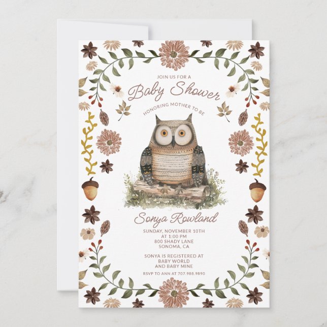 Woodland Raccoon Baby Shower Invitation (Devant)