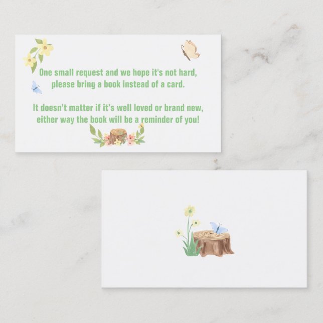 Woodland Rustic Baby shower Cartes de demande (Devant / Derrière)