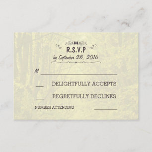 Woodland Trees Avenue Mariage rustique Cartes RSVP