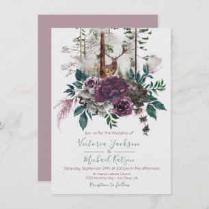 Woodland Watercolor Forêt invitations au mariage