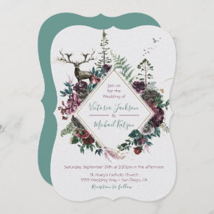 Woodland Watercolor Forêt invitations au mariage
