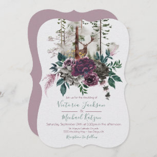 Woodland Watercolor Forêt invitations au mariage