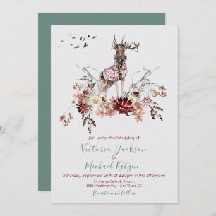 Woodland Watercolor Invitations de mariage hiverna