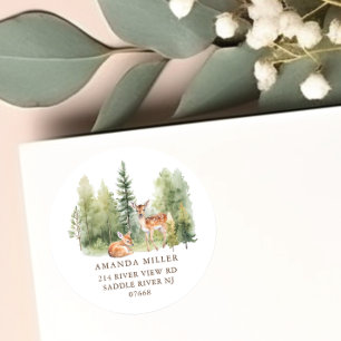 Woodland Wonder Deer Baby shower Étiquette de adre
