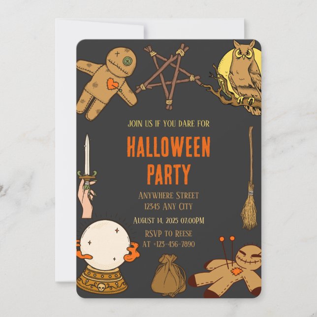 Woody Witch Crafts Halloween Party Invitation (Devant)