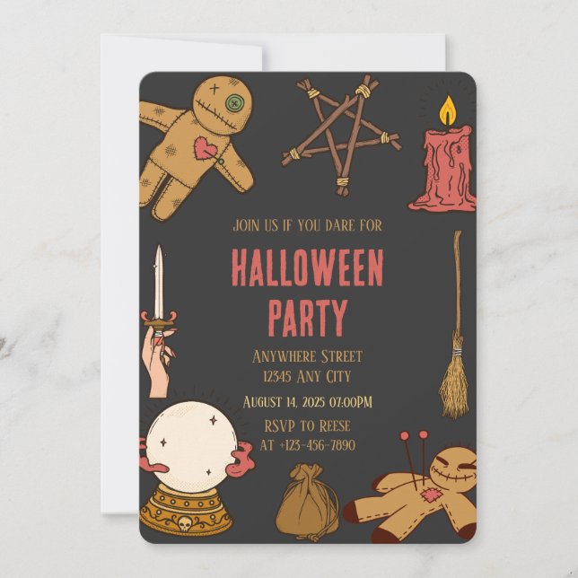 Woody Witch Crafts Halloween Party Invitation (Devant)