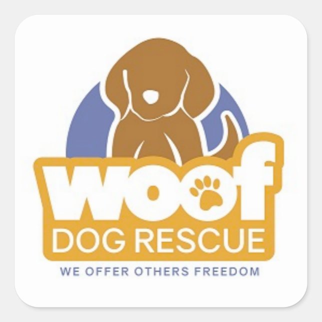 WOOF Chien Secourt Stickers pour le plaisir! (Devant)