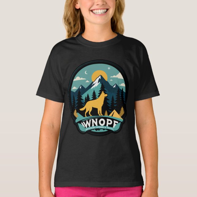 Woof & Wander - T-Shirt pour chien d'aventure (Devant)
