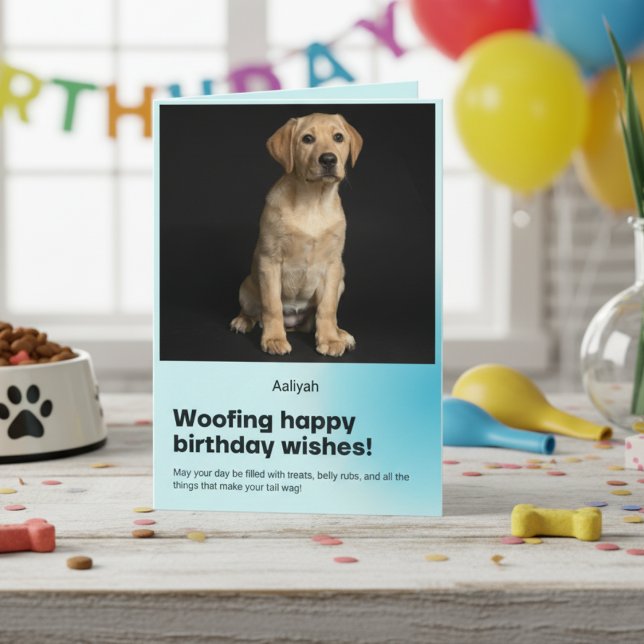 Woofing Bonne carte Labrador d'anniversaire (Woofing Happy Birthday Labrador Card)