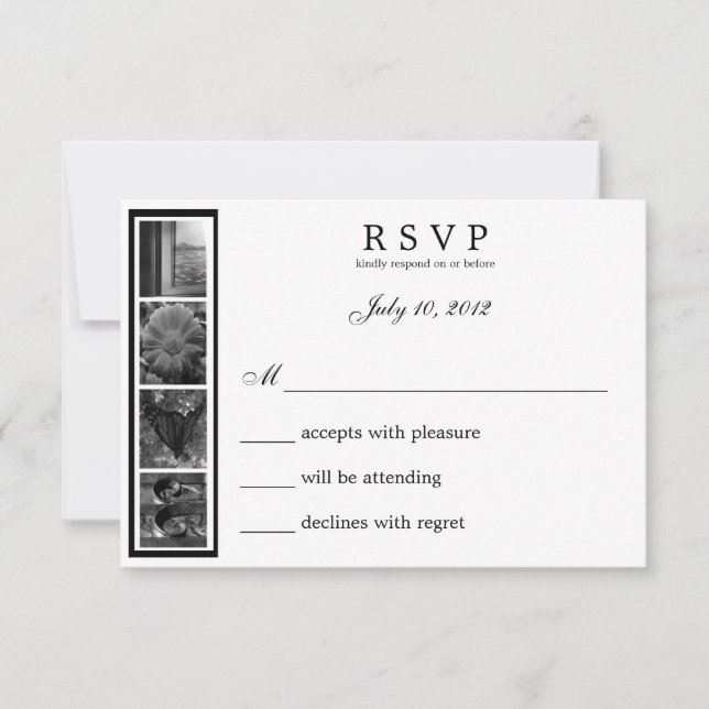 Word Art Alphabet Photographie AMOUR carte RSVP (Devant)