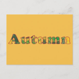 Word Art Automne Lettres Abstraites Cartes postale