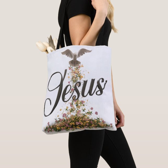 Word Jésus sacs fourre-tout chrétien (De près)