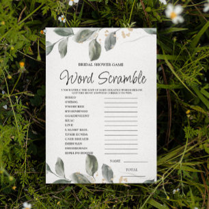 Word Scramble Greenergie jeu nuptiale