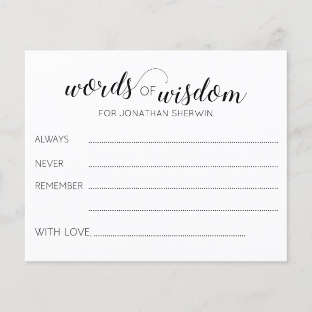 Words of Wisdom Graduation Conseils (Devant)