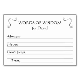 Words of Wisdom Graduation Notice Cartes