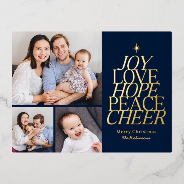 Words Tree Foil Carte postale Vacances EDITABLE CO (Recto)