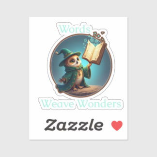 Words Weave Wonders - Wizard Owl Sticker