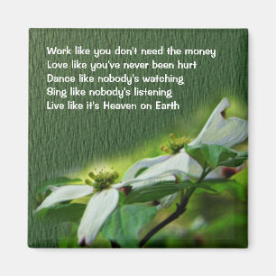 Work Love Dance Dogwood Inspirational Magnet