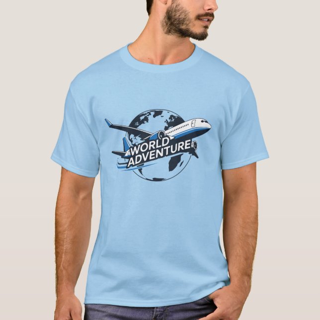 World Adventure Airplane Travel T-Shirt (Devant)