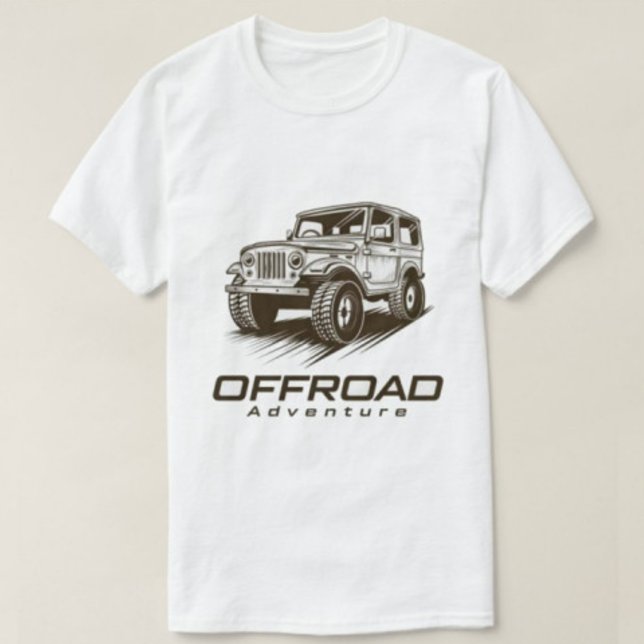 World Best Modern Offroad Print T-shirt blanc (Créateur téléchargé)
