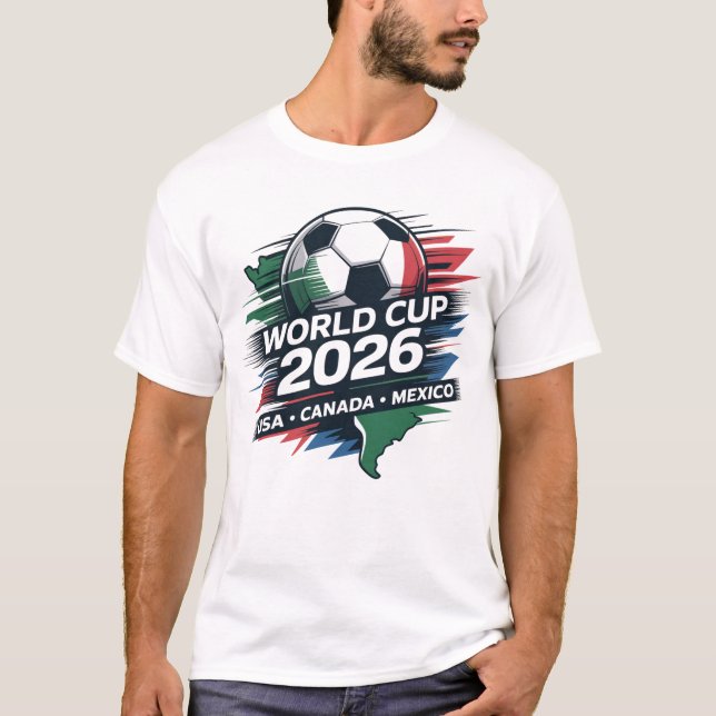 World Cup 2026 USA Canada Mexico Football T-Shirt  (Devant)