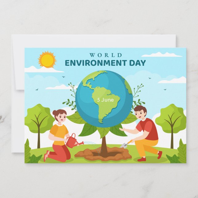 World Environment Day Tree Planting Flat Card (Devant)