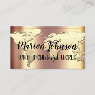 World Globe Carte Agence de Voyage Gold Rose Gold