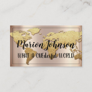 World Globe Carte Agence de Voyage Rose Gold Fame