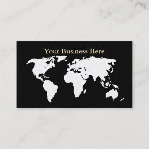 World Map Gold/Black Carte de visite 6