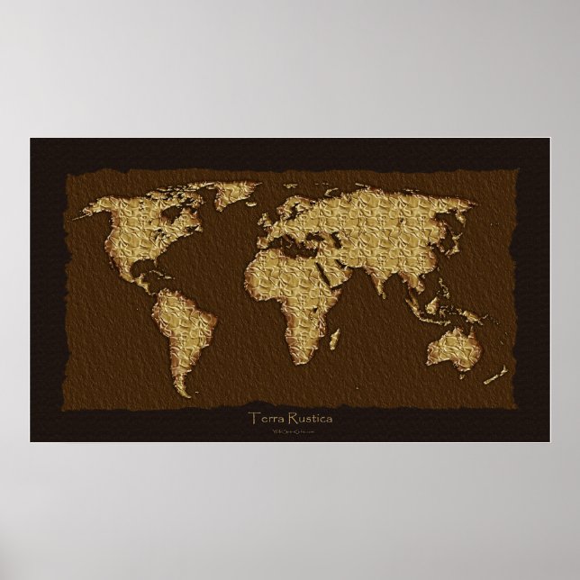 World Map Rustic Art Poster (Devant)